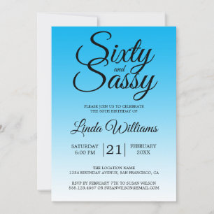 Invitation 60 et Sassy Sky Blue Ombre 60e anniversaire