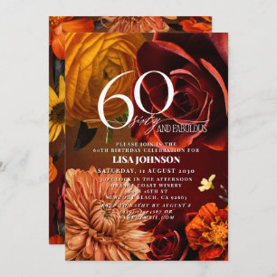 Invitation 60 & Fabuleux Couleur de soleil foncé Moody Floral
