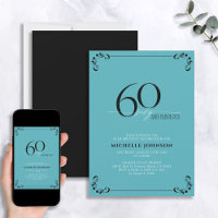 60 & Fabuleux Turquoise Noir & Blanc Anniversaire