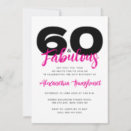Invitation 60 & Fabulous Bold Girly 60th Birthday