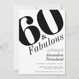 Invitation 60 & Fabulous Bold Number 60th Birthday