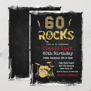 Invitation 60 Rocks Rockstar Guitar 60e anniversaire Invitati