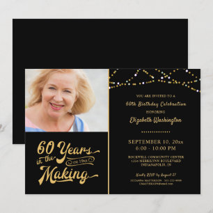 Invitation 60e anniversaire ANNÉES DANS LES lumières à cordes