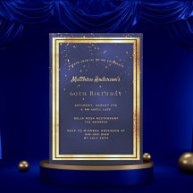 60e anniversaire bleu confetti arroser