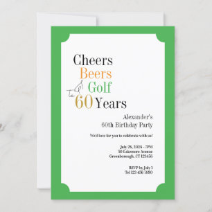 Invitation 60e anniversaire Cheers and Beers Golf Green