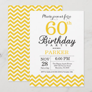 Invitation 60e anniversaire Chevron jaune