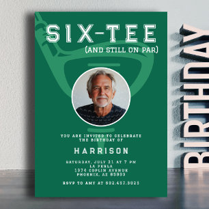 Invitation 60e anniversaire de fête Photo Modern Golf Green I