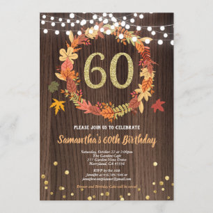 Invitation 60e anniversaire de l'automne Thanksgiving wreath