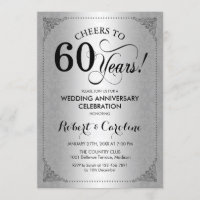 60e anniversaire de mariage - Damassé noir argenté
