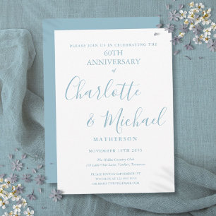 Invitation 60e Anniversaire de Mariage de Diamant Écriture Él