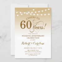 60e anniversaire de mariage - Or Blanc