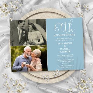 Invitation 60e anniversaire du Mariage Alors et maintenant 2