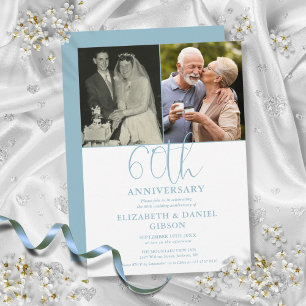 Invitation 60e anniversaire du Mariage Alors et maintenant 2 