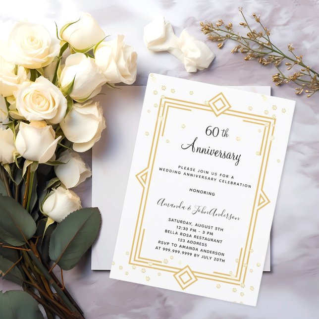 Invitation 60e anniversaire du mariage de Gatsby en diamant (Créateur téléchargé)