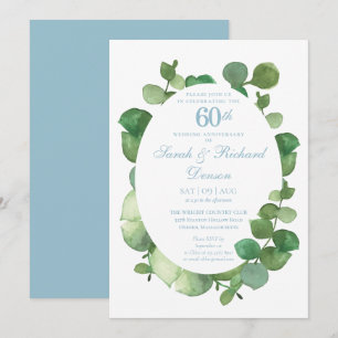 Invitation 60e anniversaire du Mariage diamant Eucalyptus