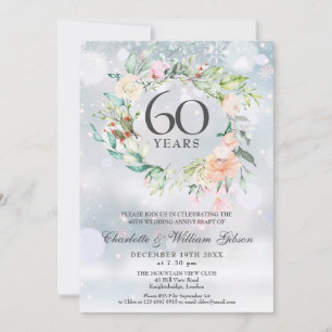Invitation 60e anniversaire du Mariage diamant Floral d'hiver