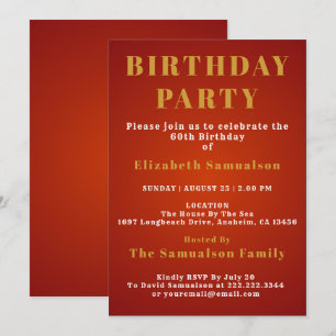 Invitation 60e anniversaire Établissement des normes Fête d'a