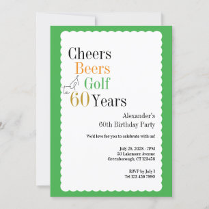 Invitation 60e anniversaire Golf Cheers and Beers Green