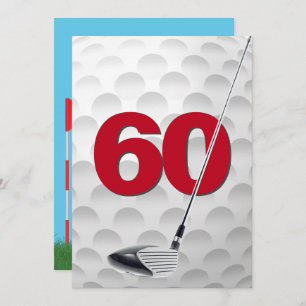 Invitation 60e anniversaire Golf Theme Party