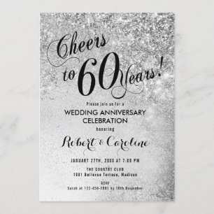Invitation 60e anniversaire Mariage d'argent