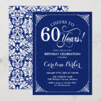 60e anniversaire - Marine White Damask