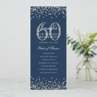 60e Anniversaire Menu Merci U Silver Navy Blu