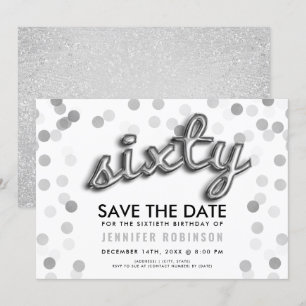 Invitation 60e anniversaire Parties scintillant de ballons d'