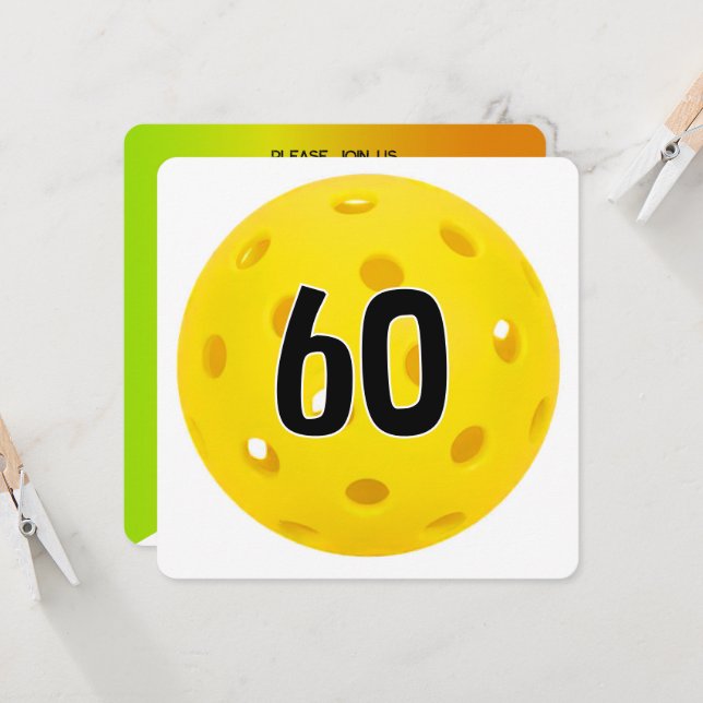Invitation 60e anniversaire Pickleball Party (Devant/Arrière en situation)