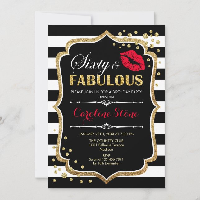 Invitation 60e anniversaire - Soixante fabuleux Black Red Gol (Devant)