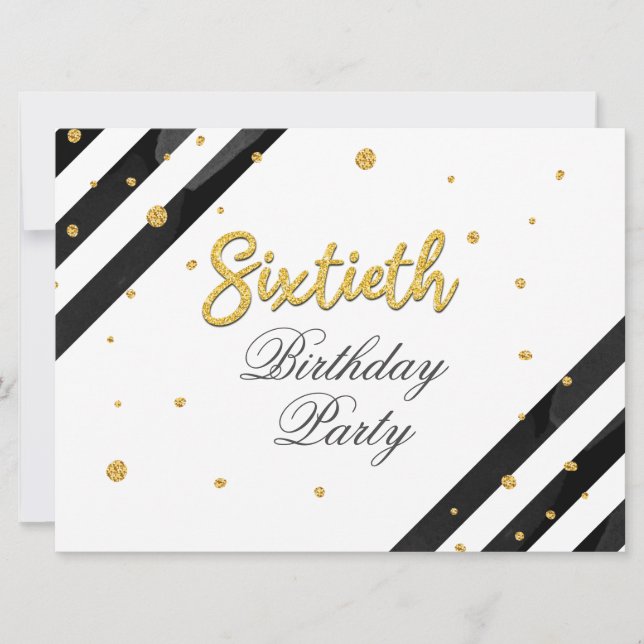 Invitation 60e anniversaire Surprise Gold Parties scintillant (Devant)