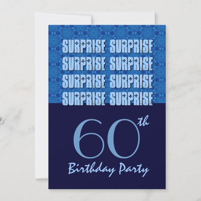 Invitation 60e anniversaire Surprise Party Blue Stars V2 (Devant)