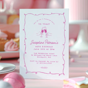 Invitation 60e anniversaire Surprise Party Whimsical Doodle