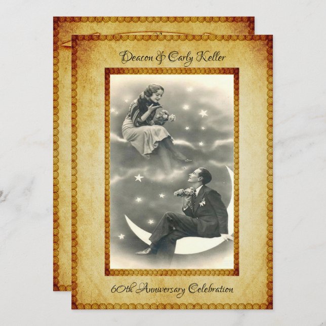 Invitation 60e anniversaire Vintage (Devant / Derrière)