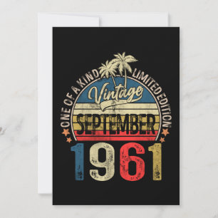 Invitation 60e anniversaire vintage pour hommes et femmes Vin