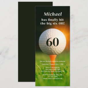 Invitation 60e fête d'anniversaire Modern Adult Golf Soixante