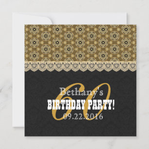 Invitation 60e FÊTE D'ANNIVERSAIRE POUR SON A06 Black and Gol