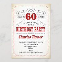 60e fête d'anniversaire - Retro Crémeux Blanc et R