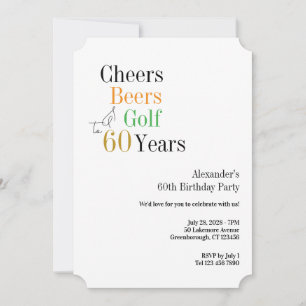 Invitation 60e Golf Anniversaire Salutations et bières minima