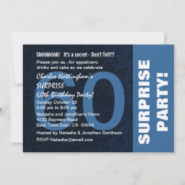 Invitation 60e SURPRISE Anniversaire Moderne de minuit Blue S