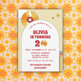 Invitation 60s Retro 20e 30e fête d'anniversaire Super pour a