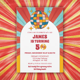 Invitation 60s Retro 50e 60e 70e Anniversaire adulte Super