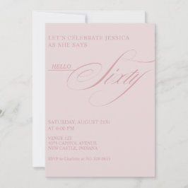 Invitation 60th Birthday Caligraphy Modern Elegant
