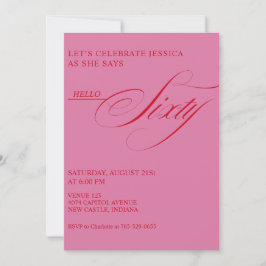 Invitation 60th Birthday Caligraphy Modern Elegant