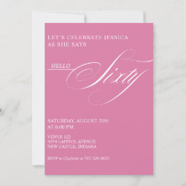 Invitation 60th Birthday Caligraphy Modern Elegant