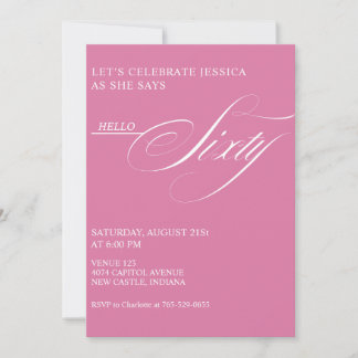 Invitation 60th Birthday Caligraphy Modern Elegant