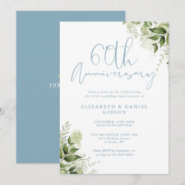 Invitation 60th Wedding Anniversary Greenery Floral