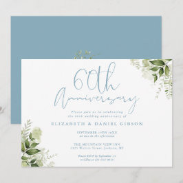 Invitation 60th Wedding Anniversary Greenery Floral