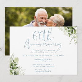 Invitation 60th Wedding Anniversary Greenery Floral Photo