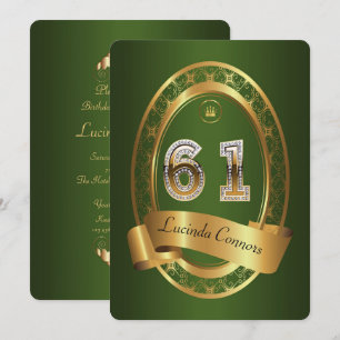 Invitation 61e, femme de fête d'anniversaire homme, couleur é