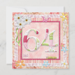 Invitation 64ème anniversaire style scrapbooking